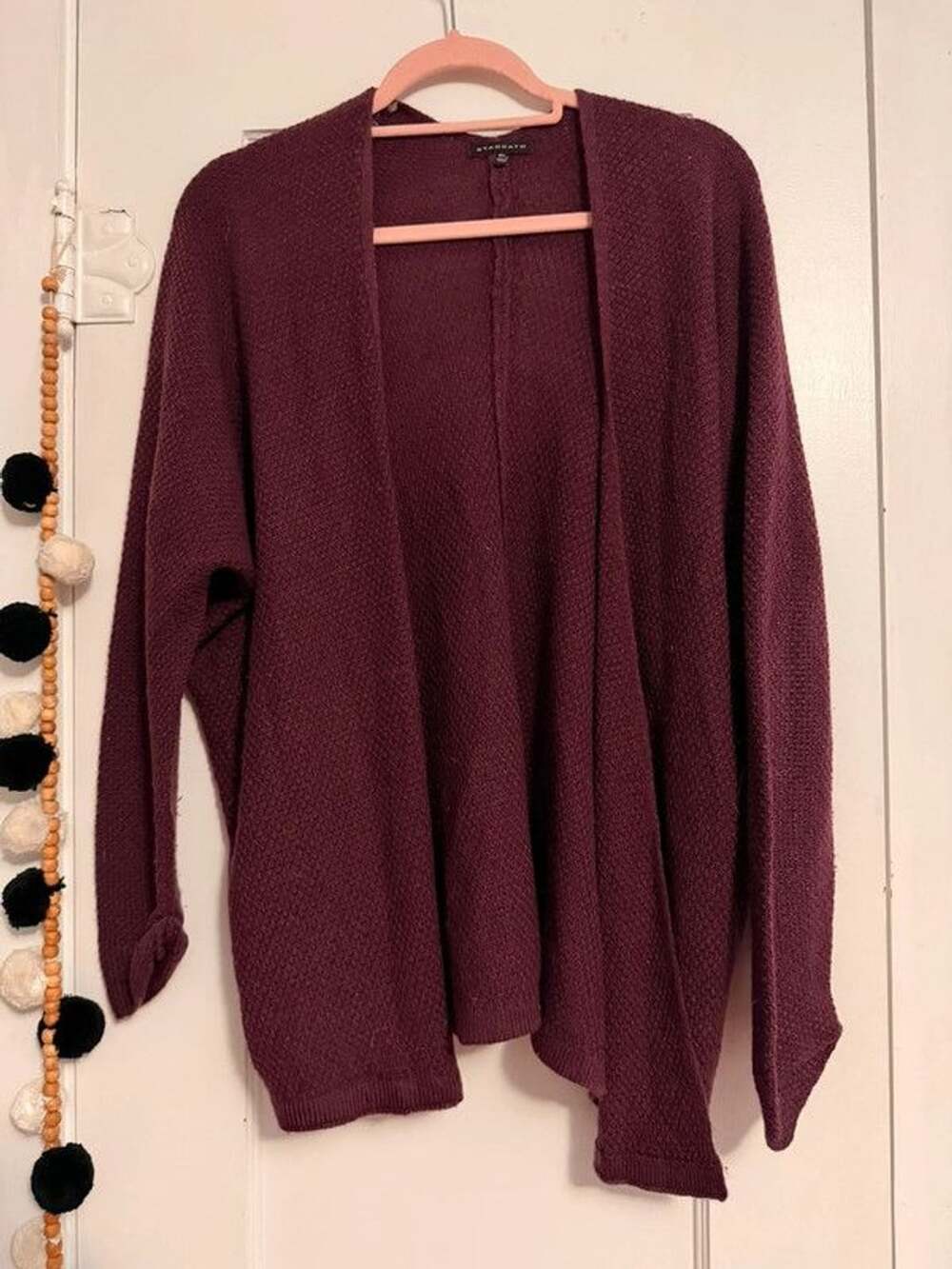 Staccato Open Front Knit Cardigan M/L Purple